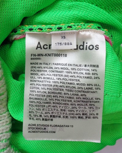 ¡Nuevo! Suéter para hombre ACNE STUDIOS Klement de tul en capas y punto abierto XS - Imagen 20 de 24