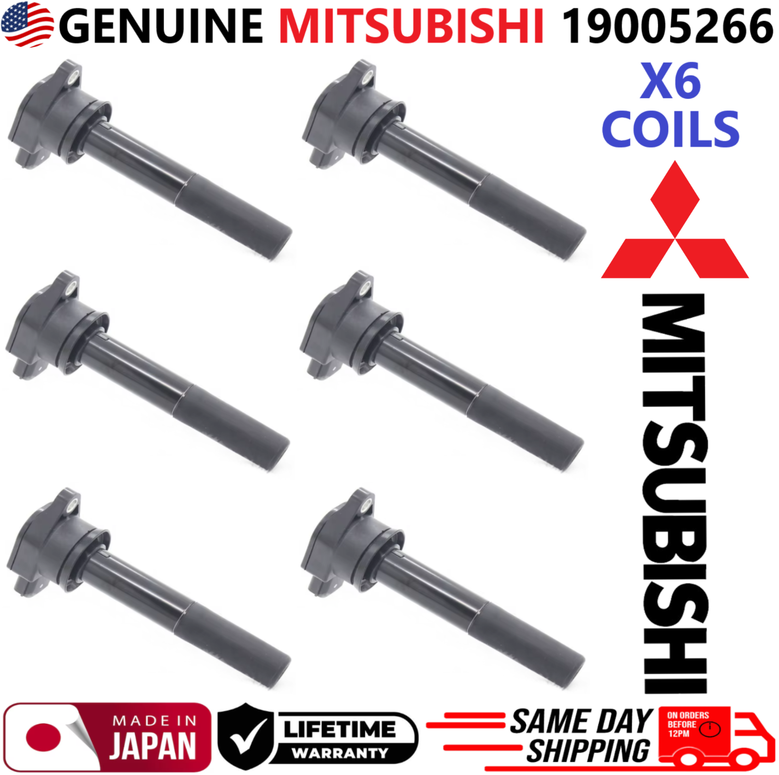 GENUINE Ignition Coils For 2004-2008 Mitsubishi Endeavor & Galant 3.8L, 19005266