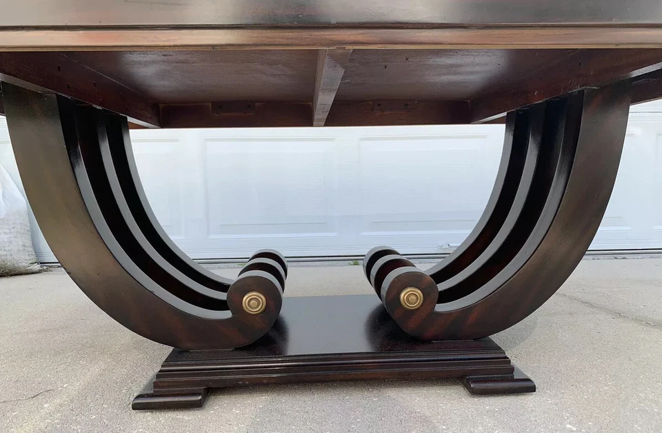 Impresionante Mesa de Centro Consola MAITLAND SMITH Imperio Americano Incrustación Madera Burl Foto 3 de 4