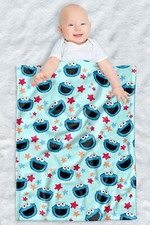 Sesame Street Fleece Baby Blanket, 30"x40", Cookie Pattern