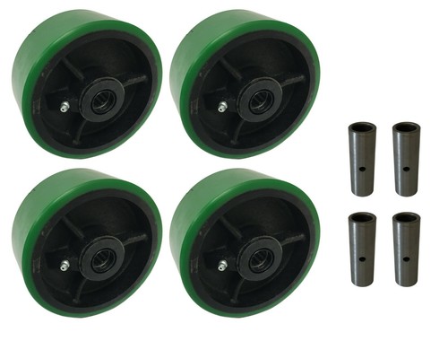 4 Heavy Duty Caster Wheels Set  4" 5" 6" 8" (G) Polyurethane on Cast Iron Wheel - Afbeelding 12 van 17