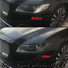 Head Light Side Marker Blackout Smoked Vinyl Overlay For Lincoln Continental 