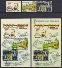 F-EX24738 NAURU MNH 2000 PERF + IMPERF RAILROAD TRAIN LOCOMITIVE FERROCARRIL. 