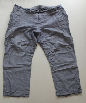 *  C&A Yessica Leinen 2 in 1 Capri Hose Gr. 54 Bund m. Gummi Grau - Bild 1 von 4