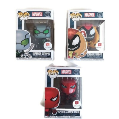 Marvel Funko Pop Scream Symbiote 671 Spider Armor MKIII 670 Superior Octopus 669 889698373340 | eBay
