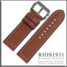 26x26 mm XL RIOS1931 for Panatime - Cognac Firenze Genuine Leather Watch Band Fo
