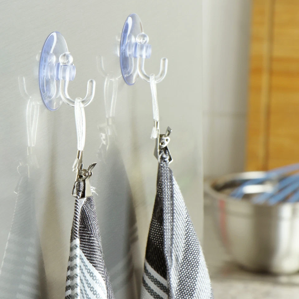 50x Handtuchhalter-Clips aus Kunststoff und verchromten Metall - bunte Klemmen - Bild 2 von 4