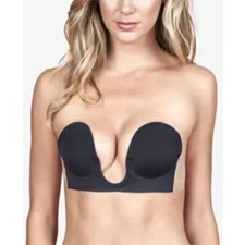 FASHION FORMS U Plunge Backless Strapless Bra Size C, Color black