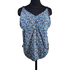 Woman Multi-color Paisley Print Plus Size Tankini top XL