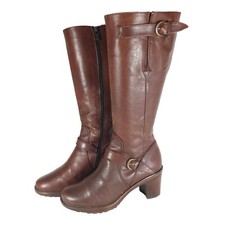 Dansko Women's Nevada EU 36 US 5-5,5 Brown Leather Side Zip Tall Riding Boots