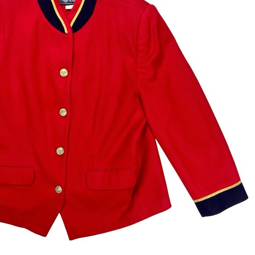 Maggie McNaughton Wool Blazer Size 16W Red Y2K Holiday Festive Christmas Jacket - Picture 4 of 18