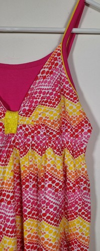 NEW Star Ride Yellow Pink, Red Cotton Knit Sequin Sun Dress Kids 14/16 - Picture 4 of 9