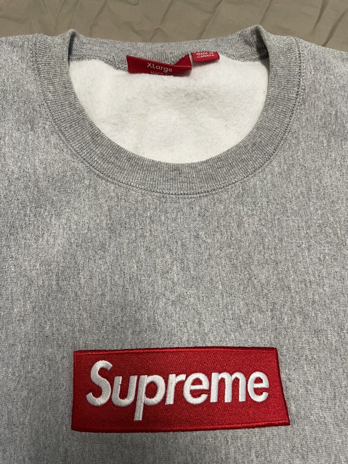 特別セール XL 2018FW supreme Box Logo Crewneck グレー スウェット