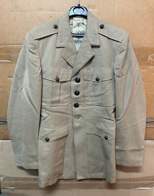 ECHTE USMC FRÜHE VIETNAM UNIFORM TROPISCHE JACKE KHAKI SEHR GUTER ZUSTAND!!! GRÖSSE 39R