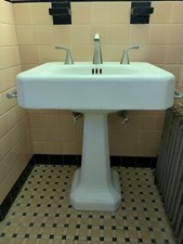 Vintage Cast iron Pedestal sink...