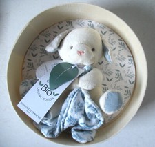 Animal en Peluche - Doudou et Compagnie Botanic Bio Chien avec doudou Bleu Neuf