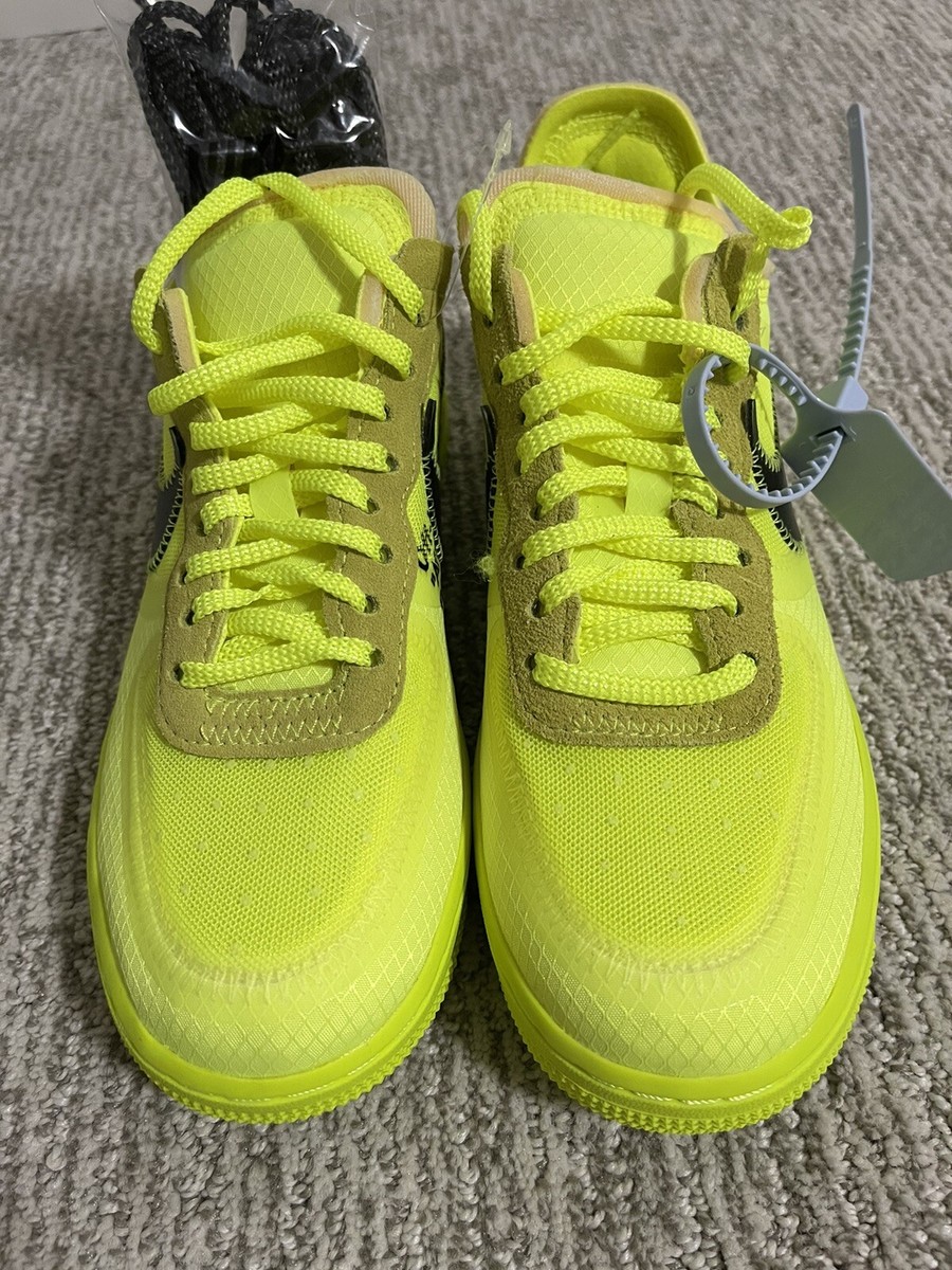  Nike Mens The 10 Air Force 1 Low AO4606 700 Off-White Volt -  Size 4