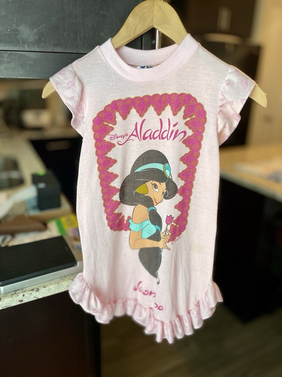 Vintage Disney Jasmine Aladdin Pink Nightgown Pajama Shirt