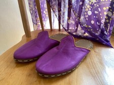 Handmade leather Slipper Purple