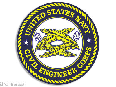 10cm Auto-Aufkleber Sticker Decal Laptop Farbe Navy Civil Engineer Corps F2122