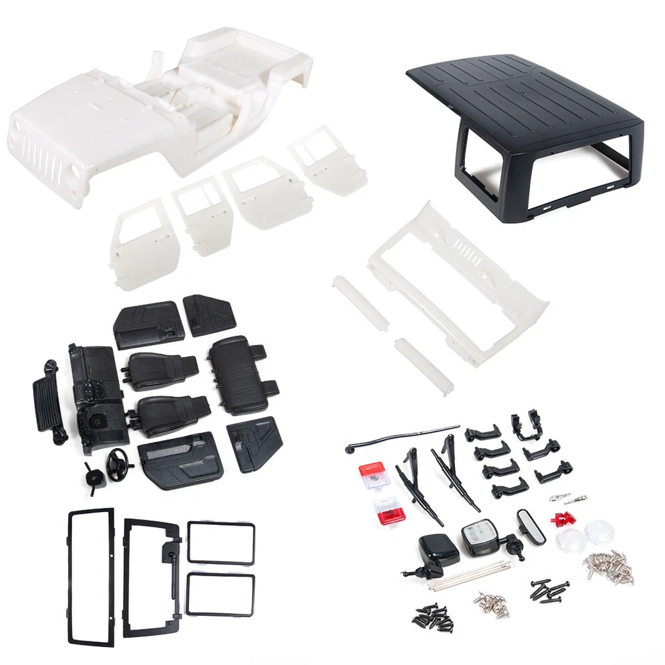 FLYXM 313MM Car Body Shell for 1:10 RC Crawler Jeep Wrangler SCX10II 90046/47 - Image 3 of 4