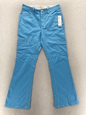 BDG Urban Outfitters Flared Leg Cargo Pants Women's 4 Blue Stretch Ankle Grunge