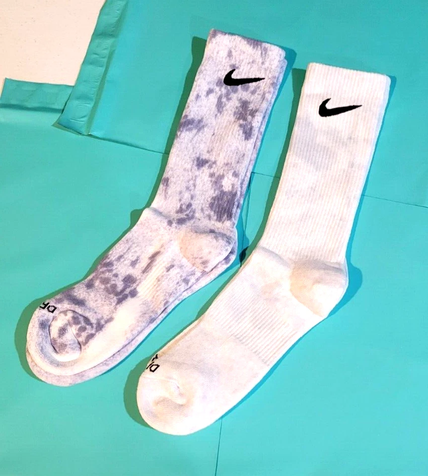 NIKE 2 Pair Tie Dye *DRI-FIT* Crew Socks Size (Men 8-12) L