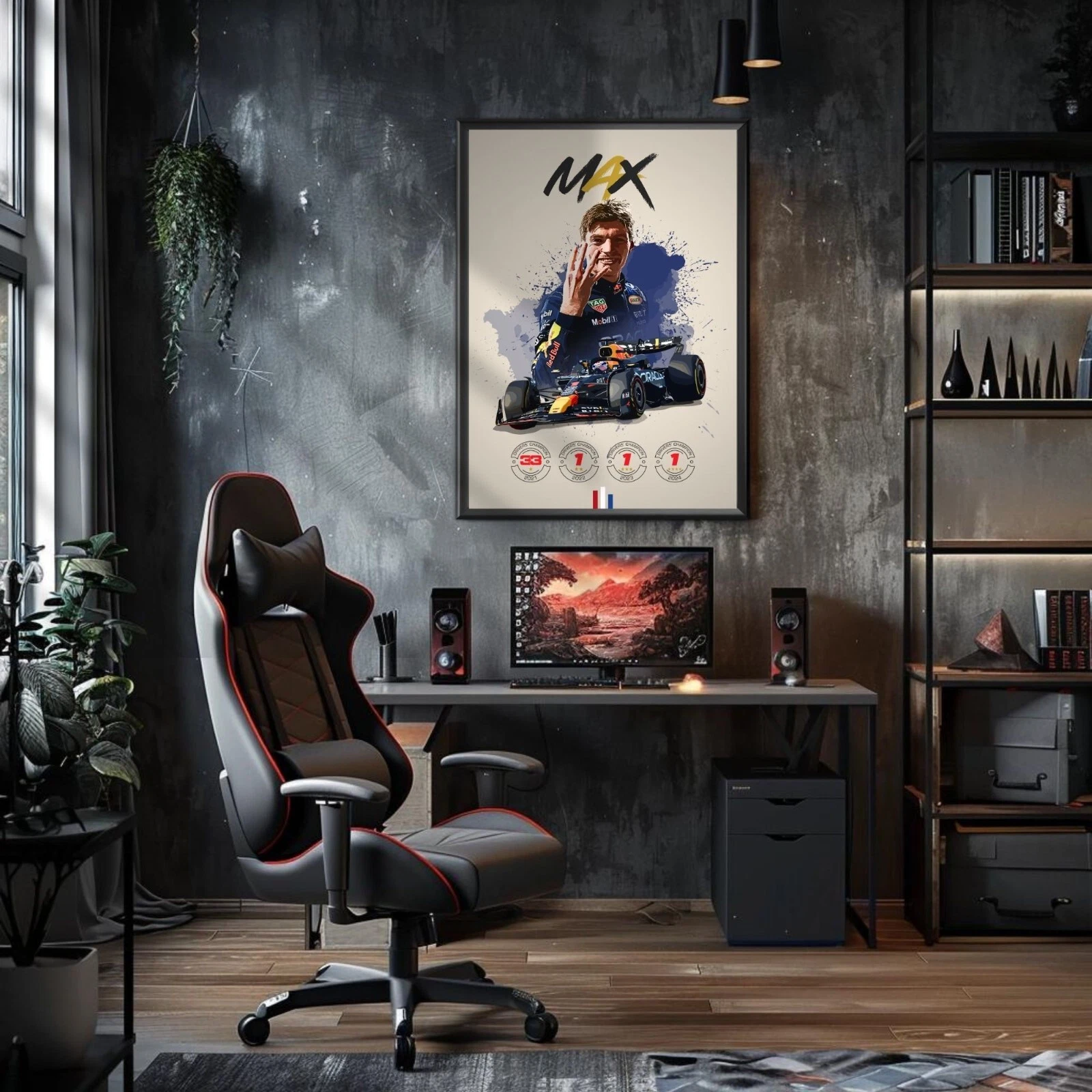 Max Ver Stappen Four-Time World Champion Poster