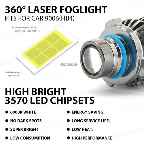 HB3/4 9005 9006 H7 H8 H9 H11 LED Faro Lente Láser Foliante Alcance Brillante - Imagen 16 de 37