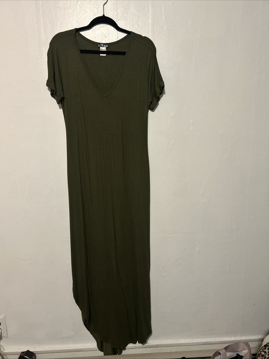 Sage green Venus maxi dress with pockets Size S | eBay