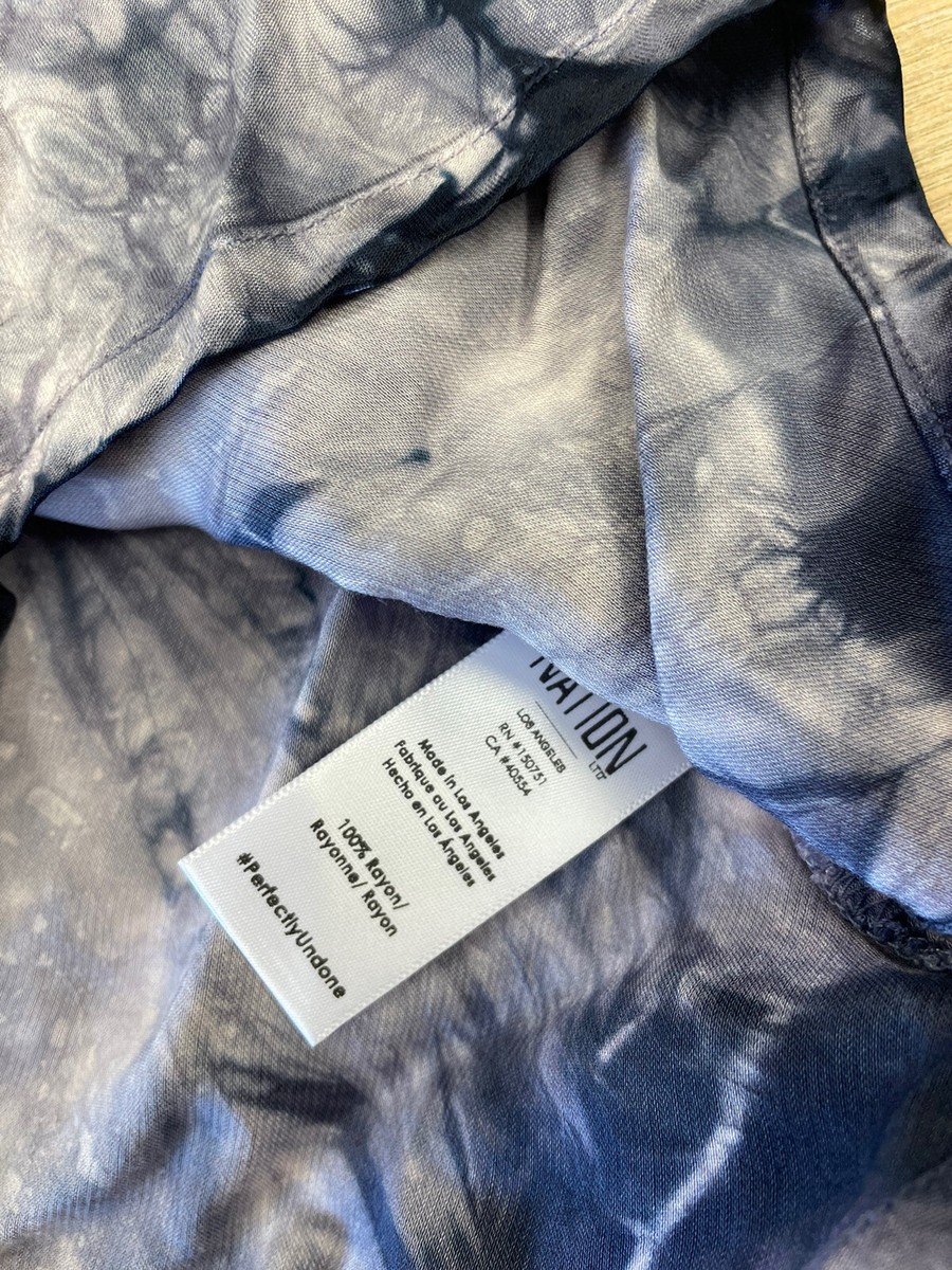 Nation LTD Veronica Bias Tank Tie Dye Hammered Satin Size M BNWT