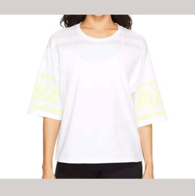 TL30828 NWT PUMA BURNOUT SHORT SLEEVES WHITE TEE SIZE MEDIUM - MSRP $40