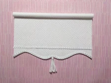 Dollhouse Miniature Handmade White Window Curtains Drapes Shade Valance