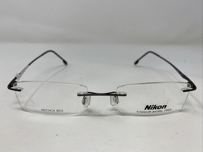Nikon Eyewear NC71414 GUNMETAL 50-17-140 Rimless Metal Eyeglasses Frame O297