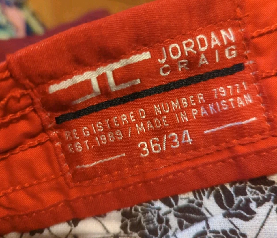Calça cargo Jordan Craig Fire vermelha slim fit 36x34 última par nova com etiquetas - Imagem 4 de 4