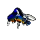 Vintage Masselo Murano Italian Art Glass Bull Cow Heavy Modernist Sculpture 10"