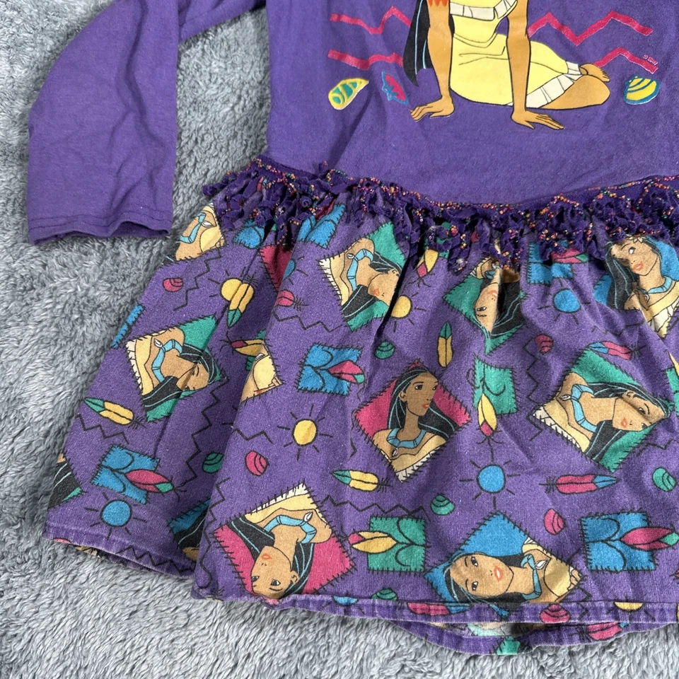 Vintage 1990s Y2K Pocahontas Disney Dress Size 6 Kids Girls Skirt Shirt Toddler - Image 4 of 4