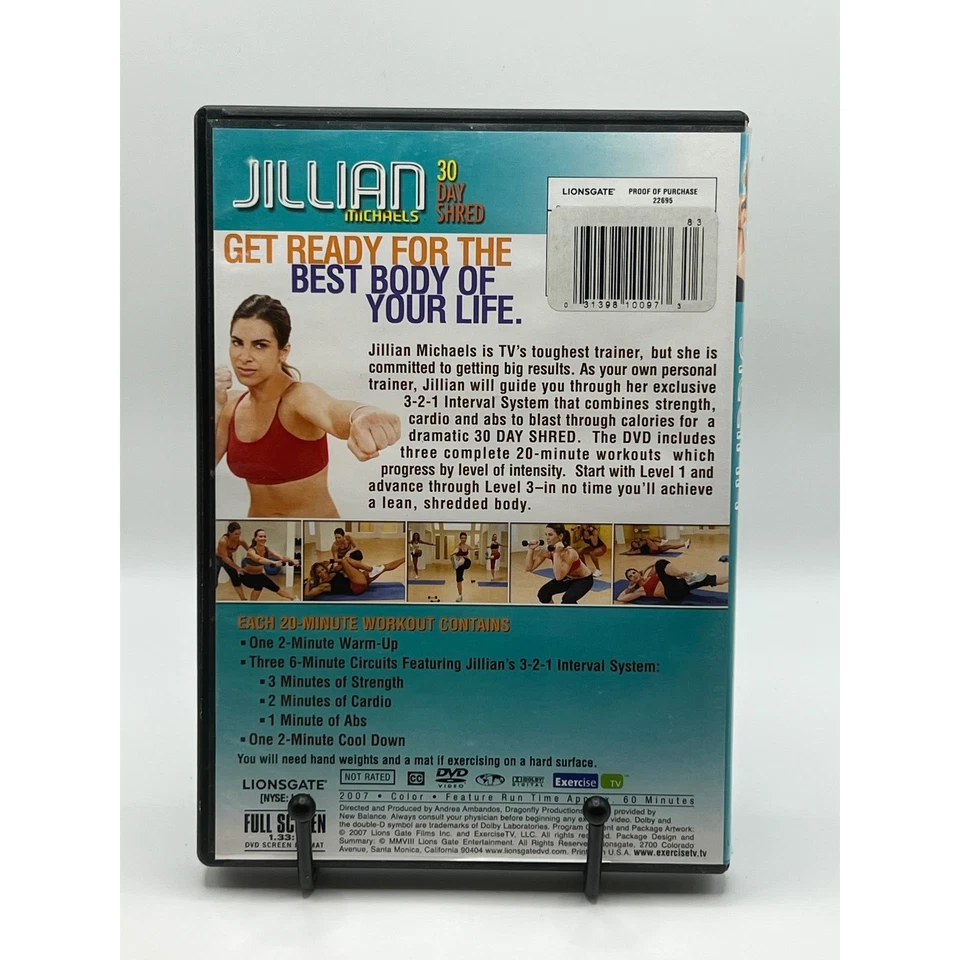 Jillian Michaels 30 Day Shred DVD Extreme Weight Loss Fitness Workout Foto 3 de 3