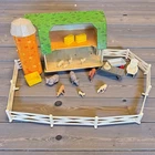 Vintage Marx Happi Time Tin Barn, Silo, Animals, Fence, Hay and More!