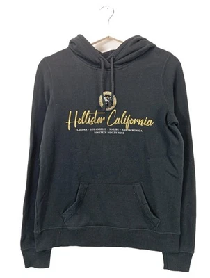 HOLLISTER Sweat à capuche Dames Sweat T EU 36 noir style décontracté - Photo 1/4