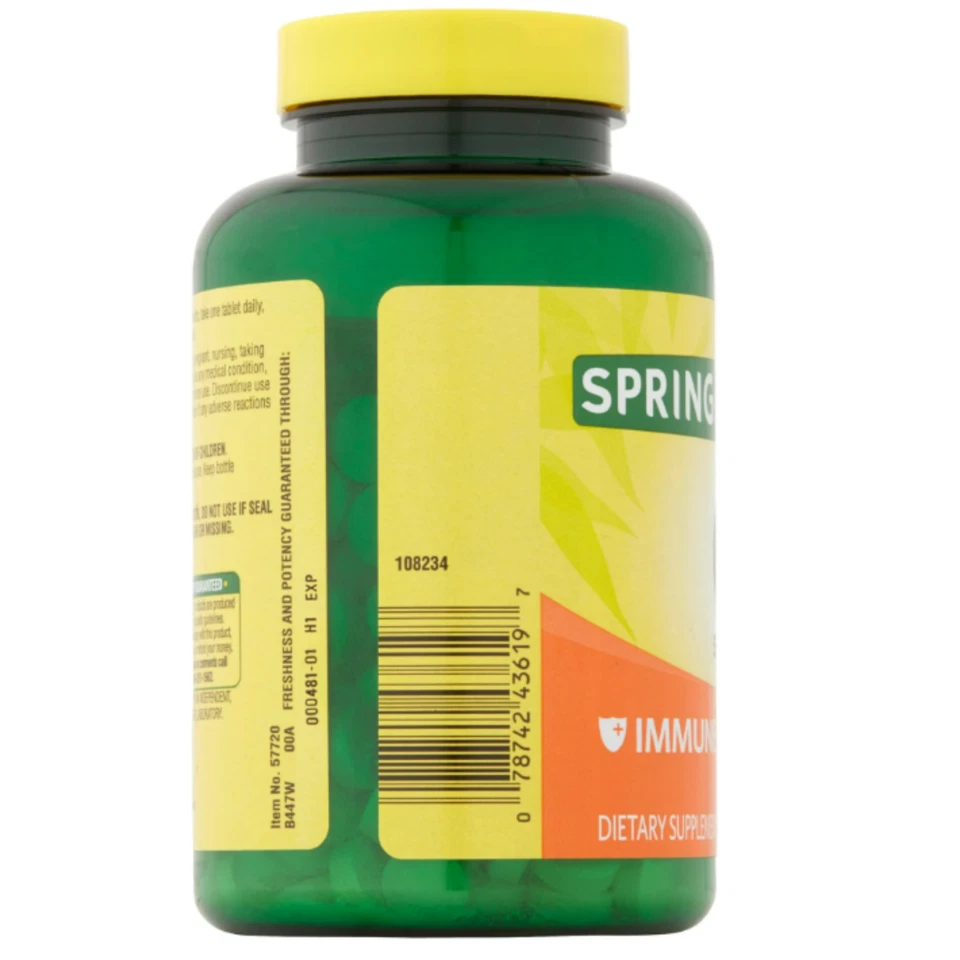 Витамин С Spring Valley 500 мг с шиповником 250 таблеток | антиоксидант для поддержки иммунитета - Изображение 3 из 4