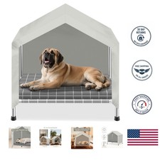 Luxury Elevated Dog House with Removable Cushion - Perfect for Medium Breeds