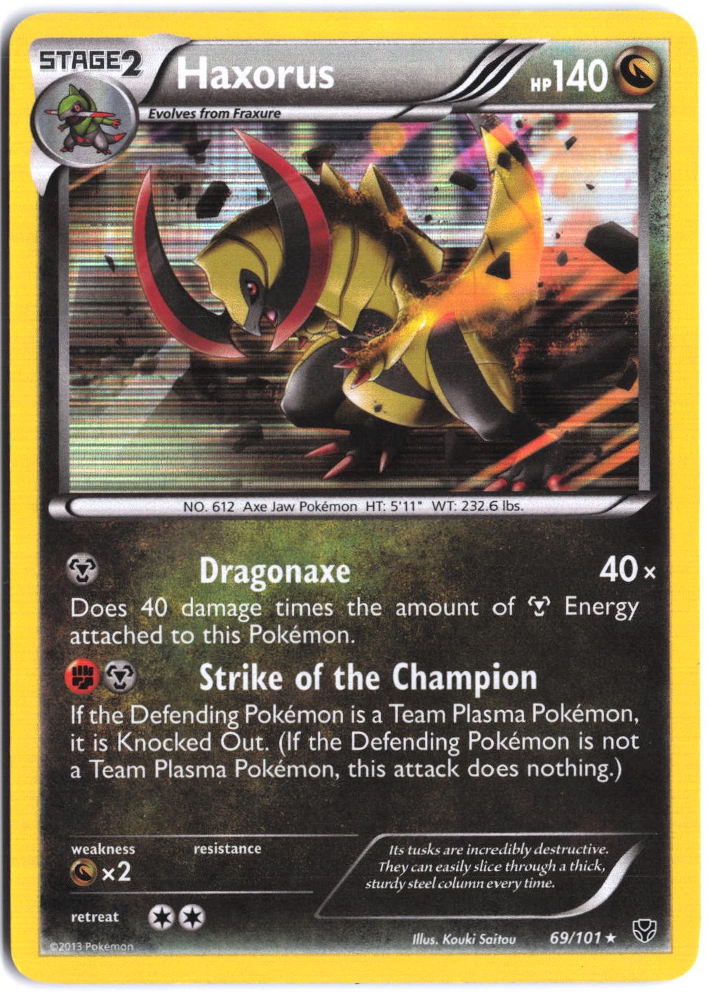 Haxorus 69/101 Holo Rare Plasma Blast Pokemon