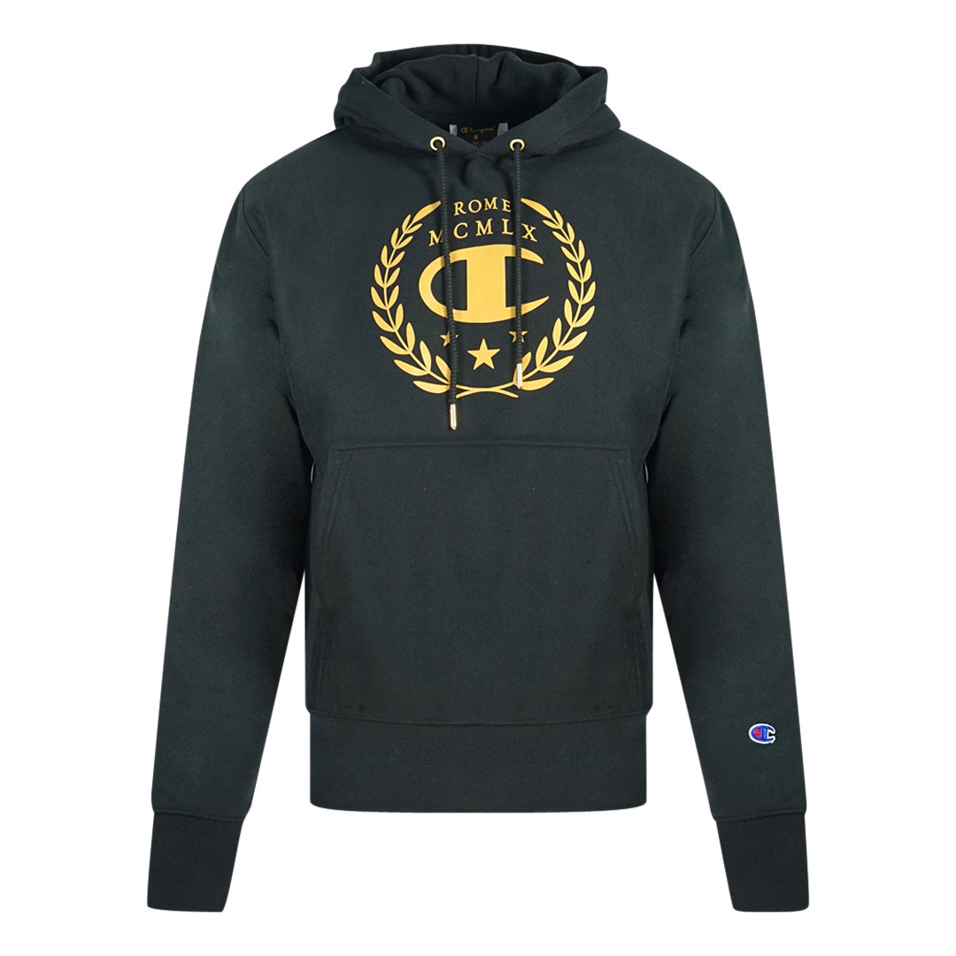 Champion Rome Logo Black Hoodie 8490₽
