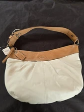 NWT!  Coach Large White Hobo Purse No.  F13731 White Camel