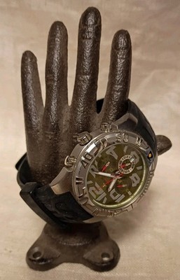 Jacques Lemans 1-1344 Chronograph 10 ATM Green Dial Stainless Steel Mens Watch