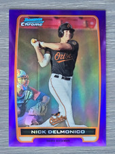 NICK DELMONICO /199 PURPLE REFRACTOR 2012 BOWMAN CHROME ORIOLES #BCP92