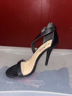 Anne Michelle Women s Black Synthetic Strappy Open Toe Buckle Stiletto Heels 6
