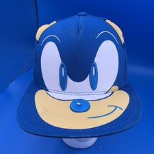 Sonic the Hedgehog Embroidered Face Snapback Hat  One Size