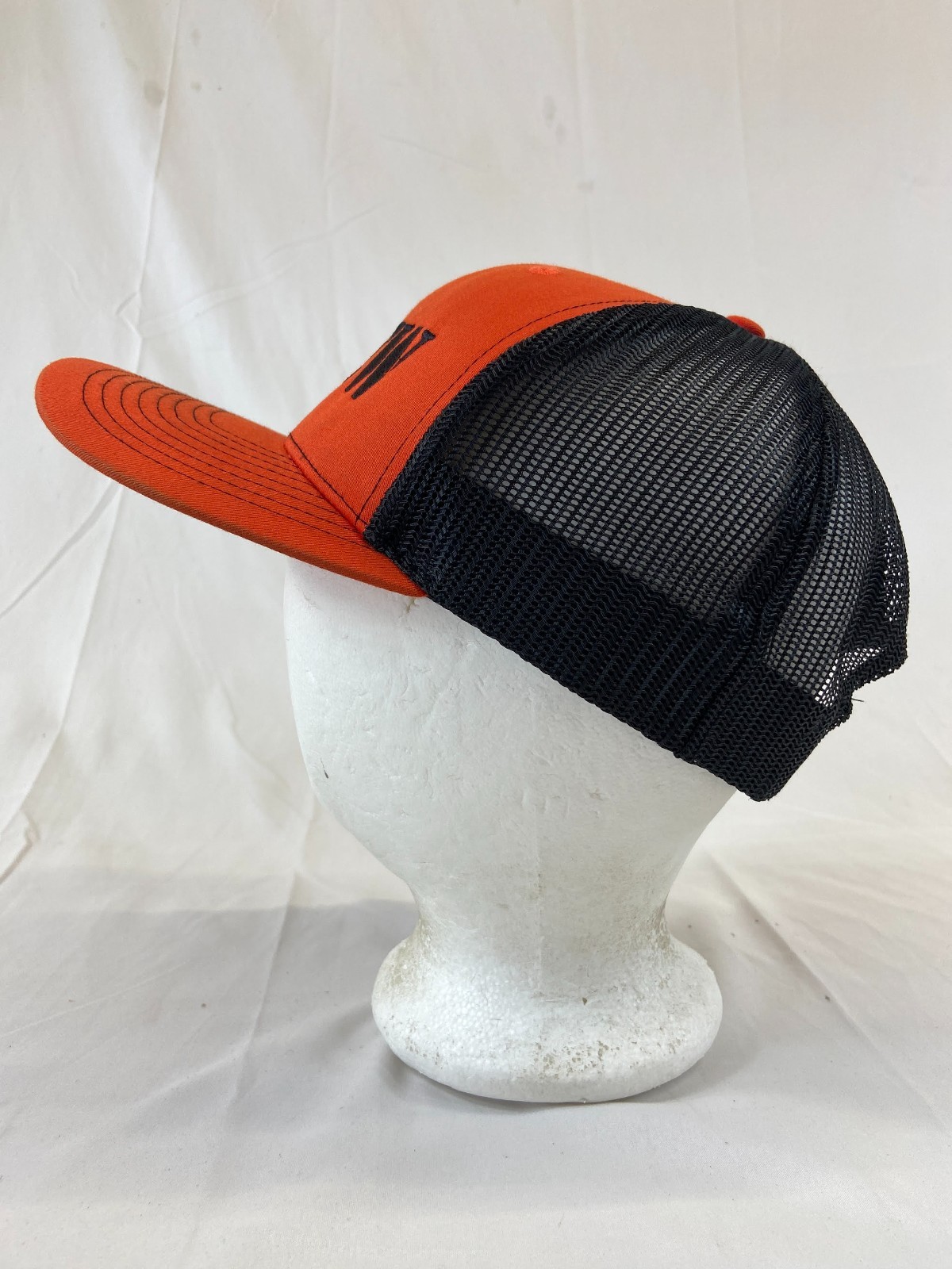 CREW Baseball Cap Snapback Hat Mesh Back Orange W… - image 3